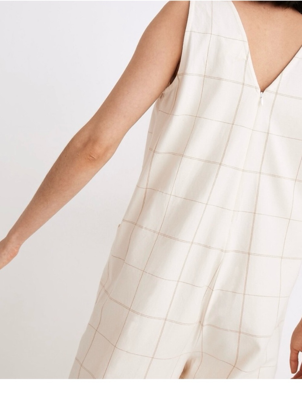 Madewell x LAUDE the Label Windowpane Cropped Jumpsuit Women's Medium NWT - Picture 3 of 13